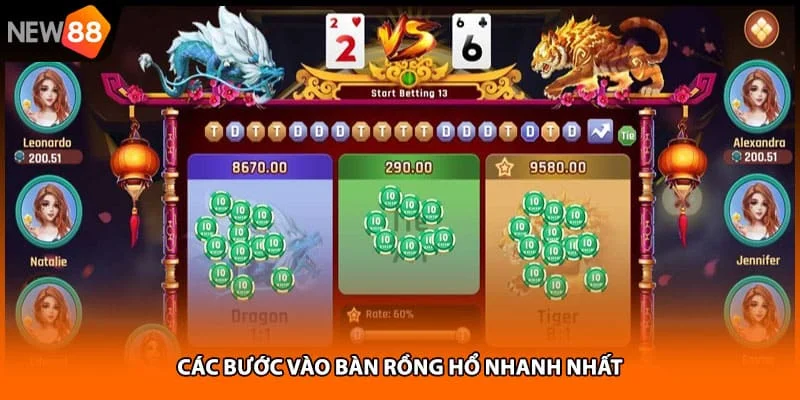 Các bước vào bàn rồng hổ nhanh nhất Các bước vào bàn rồng hổ nhanh nhất
